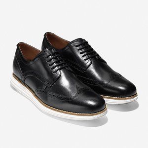 NEW Cole Haan OriginalGrand black Leather Wingtip Oxford dress shoes